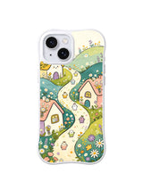 Daisy Path Meadow Village: A pale path winds through daisy meadows and small rounded homes.