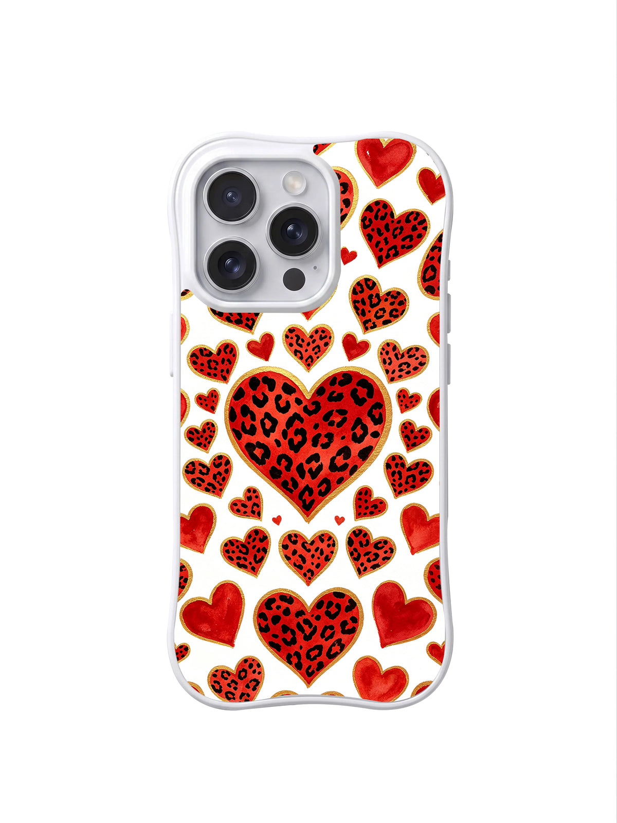 Wildflower Promise leopard heart iPhone 16 Pro case front view