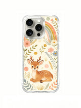 Wildflower Rainbow Deer iPhone 14 Pro case front view