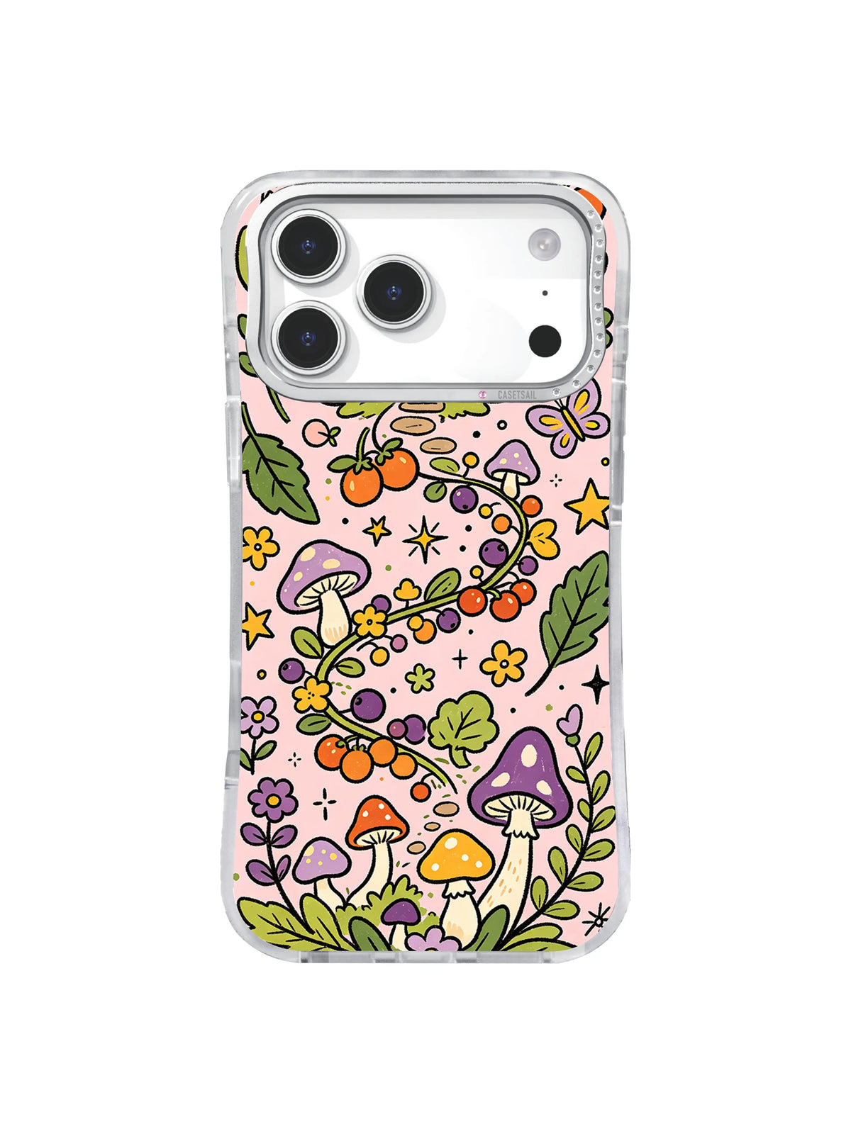 Winding Berry Mushroom Trail pattern for iPhone 17 Pro Max case