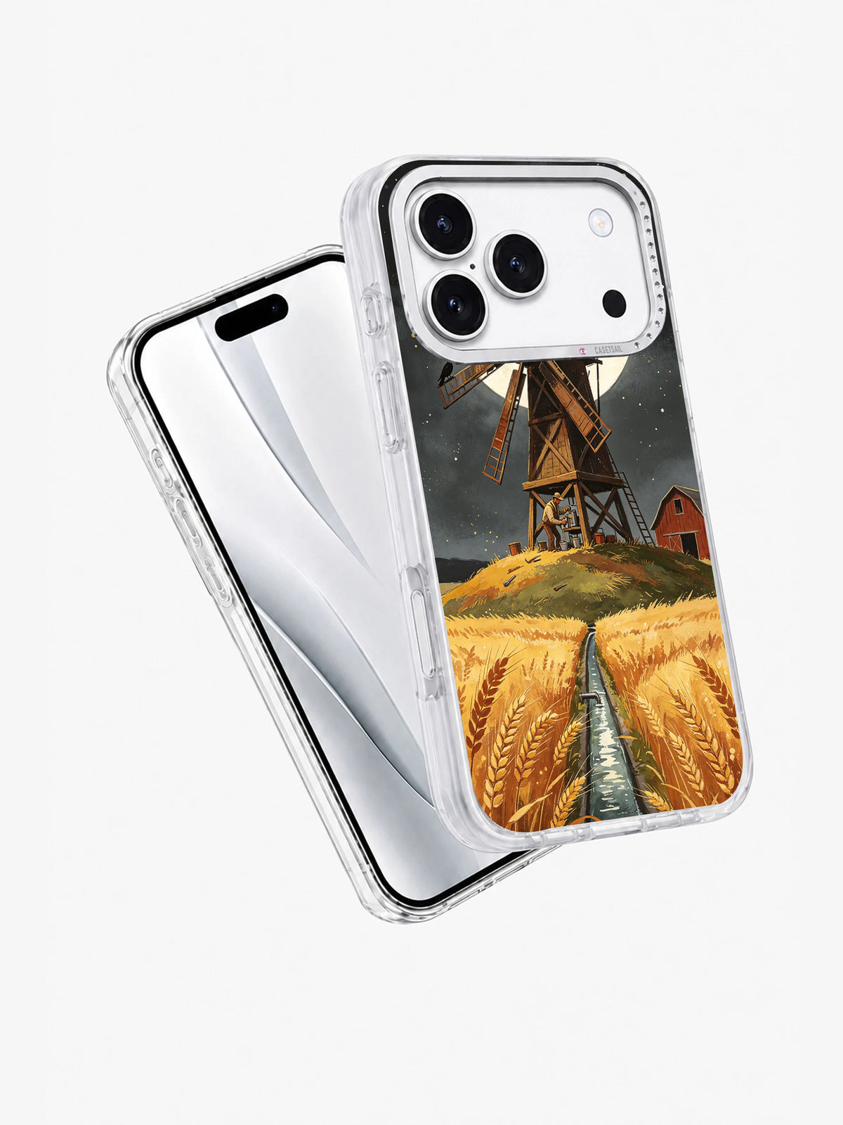 The Windmill and the Helpful Crows iPhone case angled product view