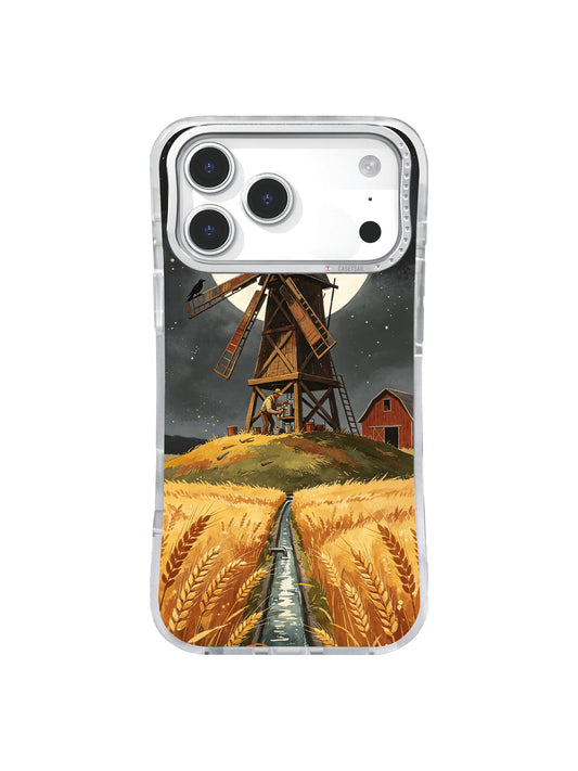 The Windmill and the Helpful Crows moonlit windmill iPhone case artwork