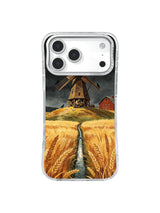 The Windmill and the Helpful Crows rust barn wheat path iPhone case artwork