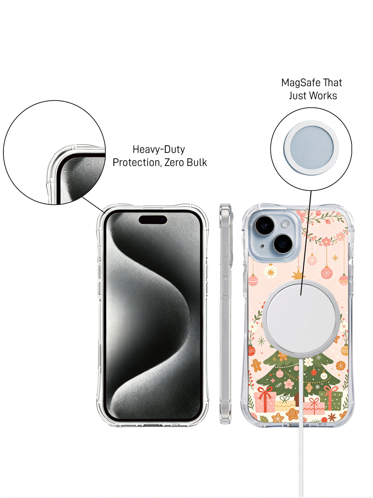 Winter Blossom Noel botanical Christmas case clear view