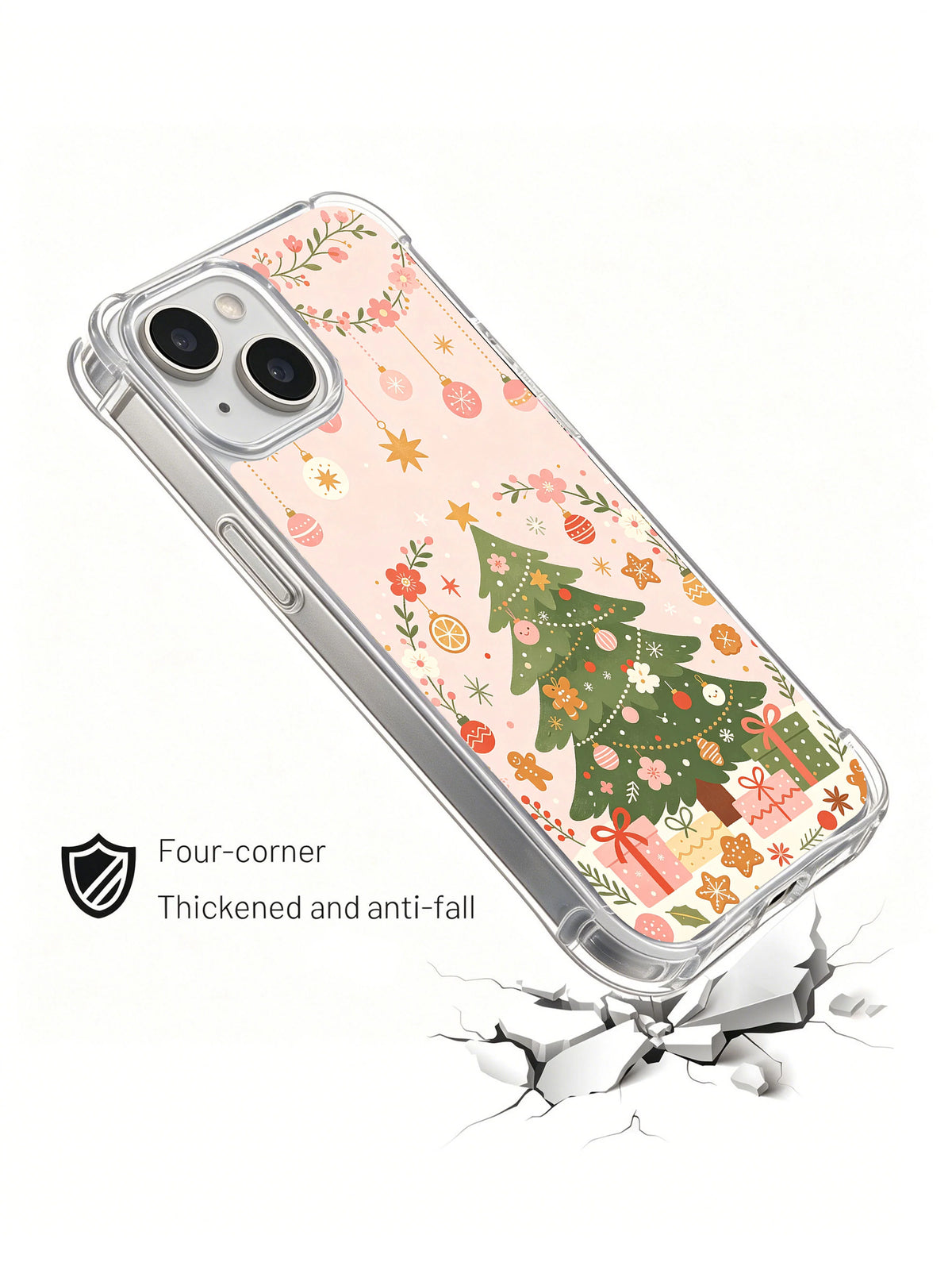 Winter Blossom Noel iPhone 14 Plus case fit view