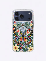 Coral Garden Wings artwork on an iPhone 17 Pro Max case