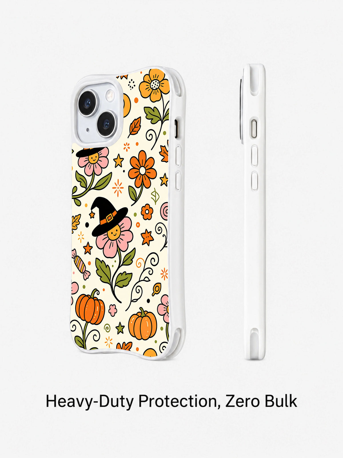 Witch Hat Blossom Parade iPhone 14 case angled and side profile view