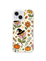 Witch Hat Flower Promenade pattern on a white iPhone 14 case