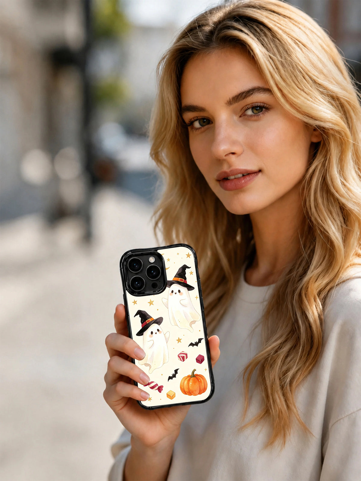 Witchy Bow Night iPhone 14 Pro case lifestyle portrait