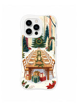 Woodland Feast Table iPhone 16 Pro case with a long holiday table and wreath arch