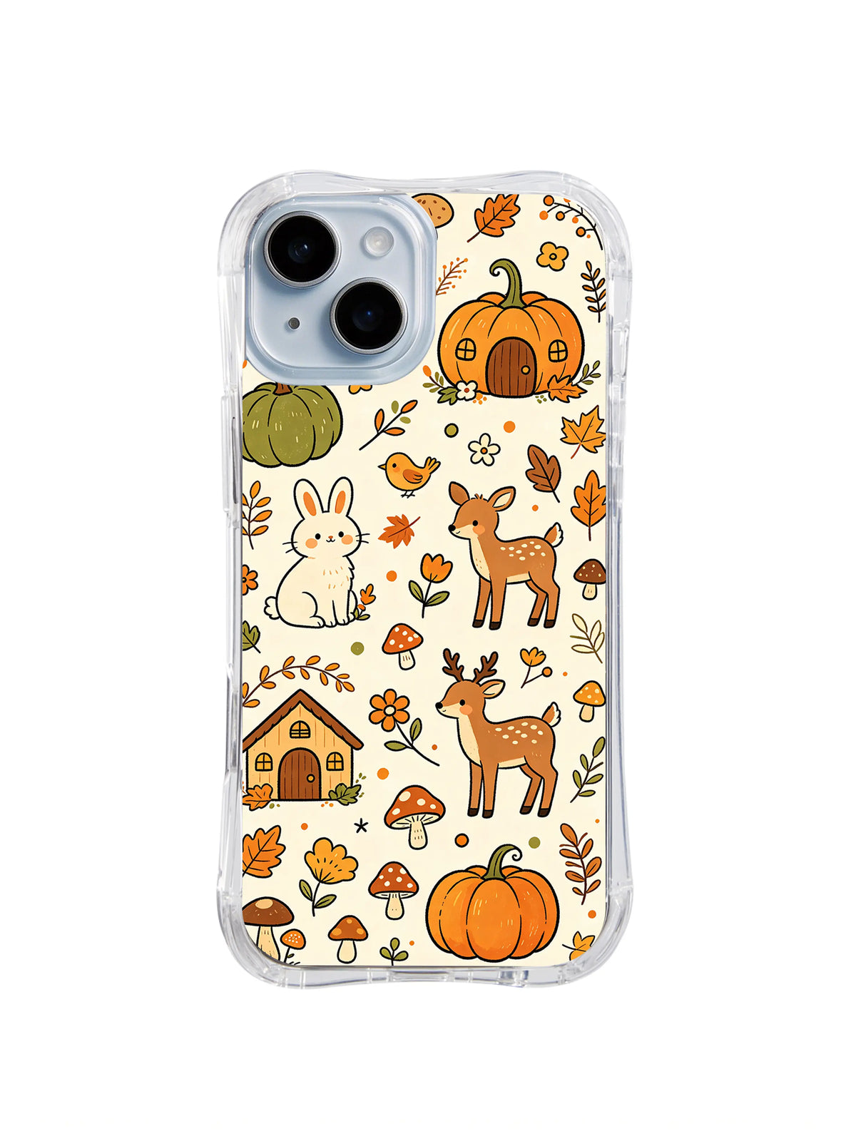 Woodland Harvest Story pattern on iPhone 14 case