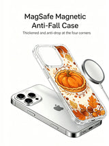 Woodland Thanksgiving Treats: Illustrated case shown separately above a phone, beside a circular charging puck.