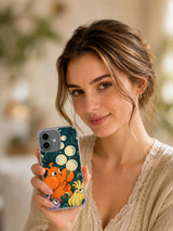 Lifestyle view of Worries Leave as Bubbles iPhone 17 case