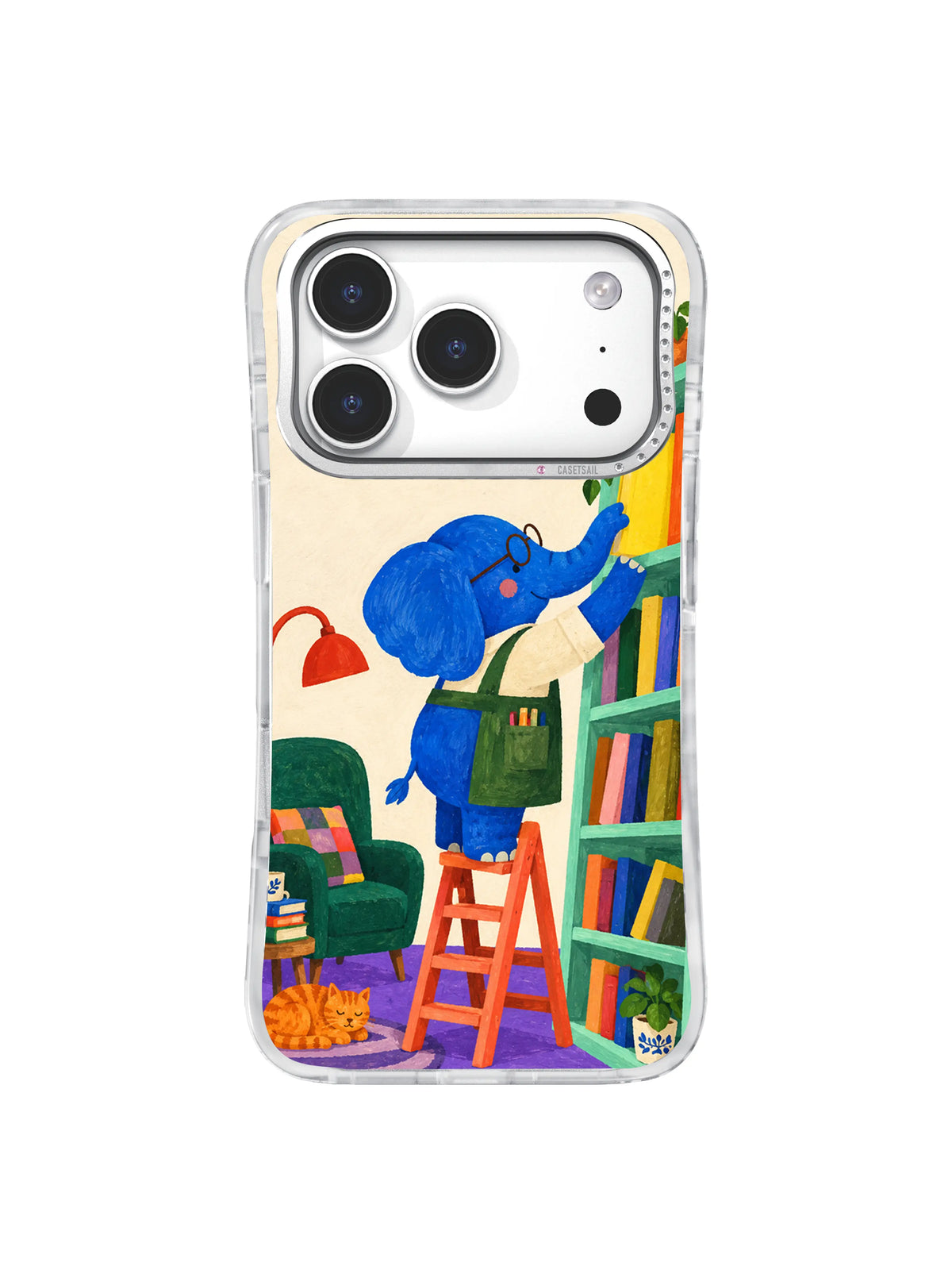 Yellow Book First Lift artwork on iPhone 17 Pro transparent case