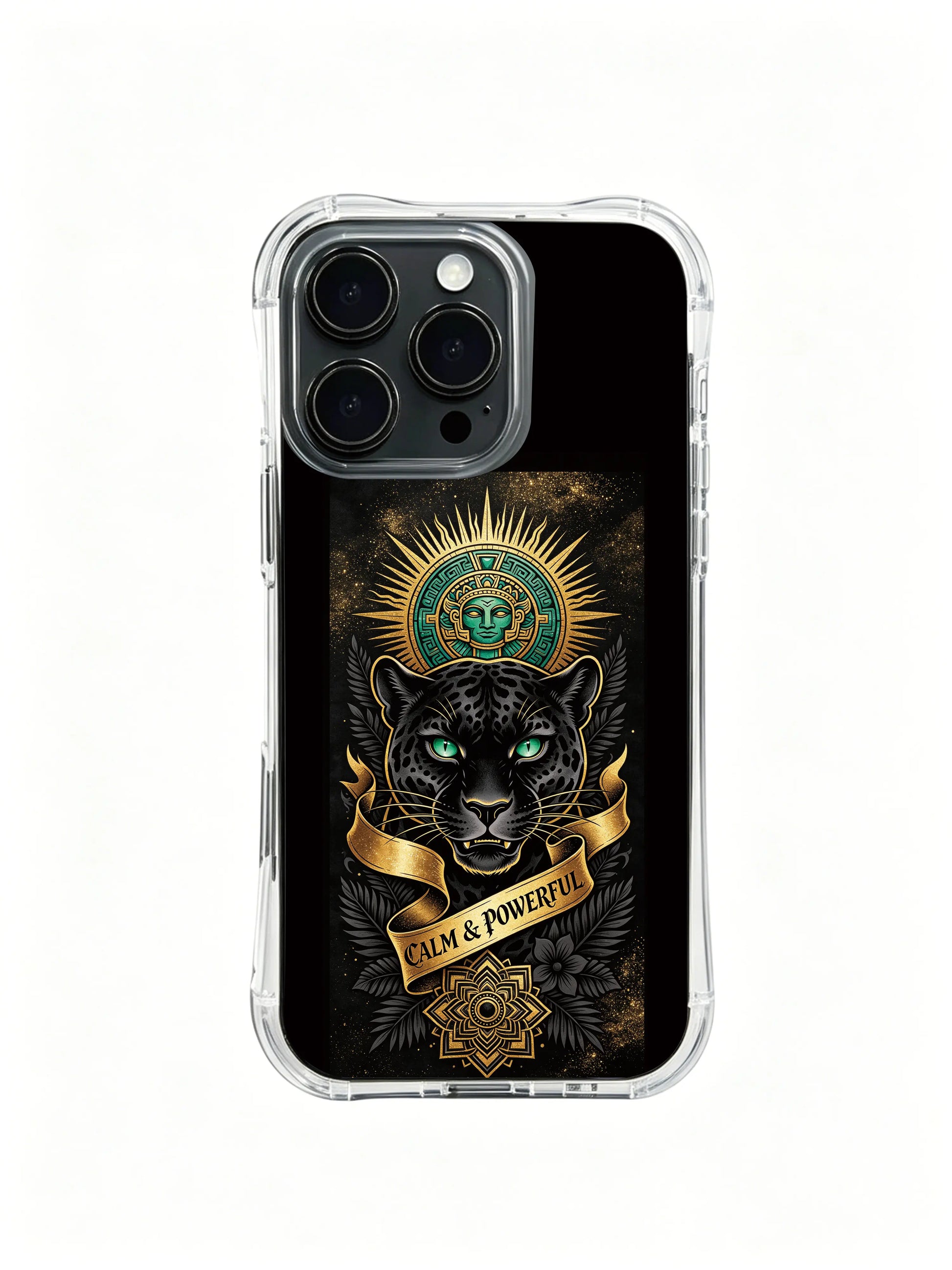 Yucatan wild jungle jaguar PhoneCasing, eye-catching dark tone iPhone 14 Plus Case, classic daily use phone cover.