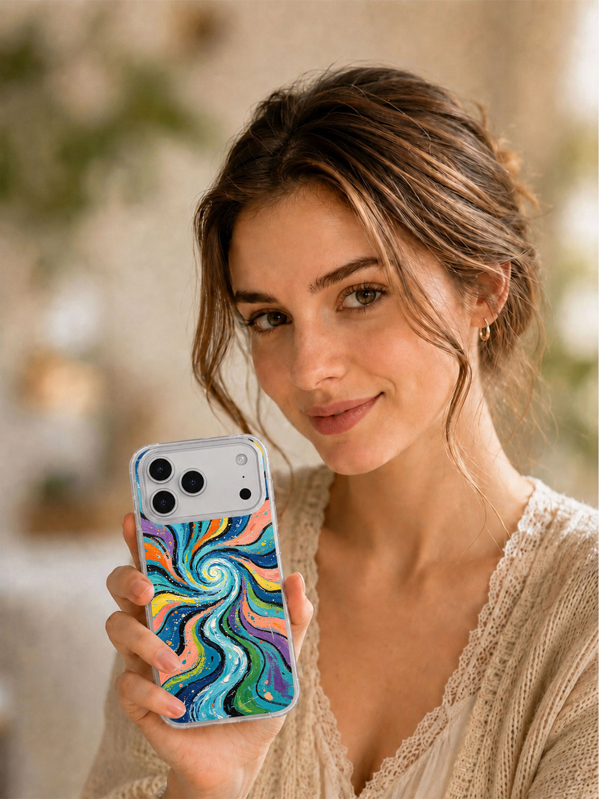 Dream River iPhone 17 Pro Max case final gallery view with flowing abstract art