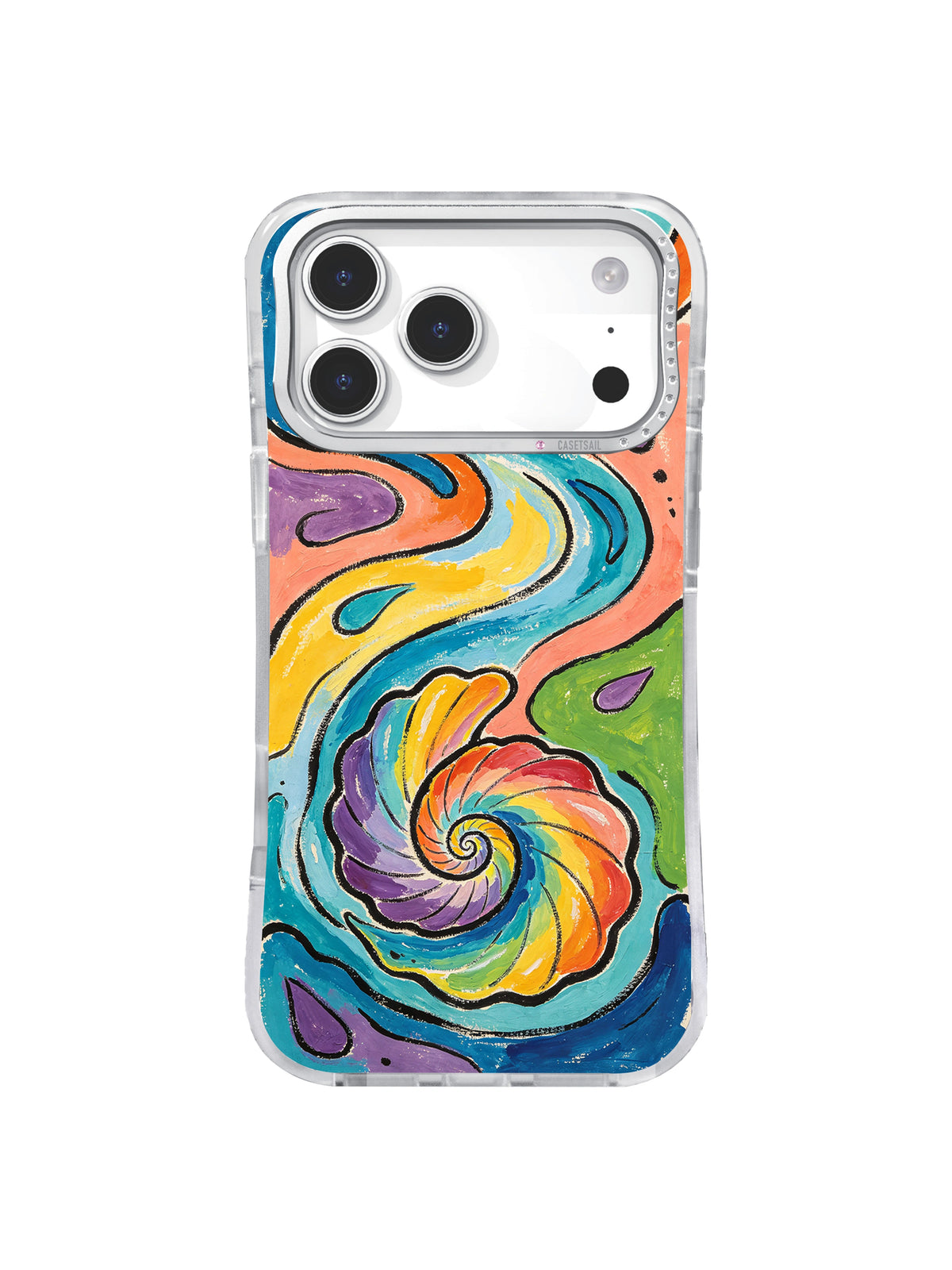 Nautilus River Bloom organic spiral artwork iPhone 17 Pro Max case