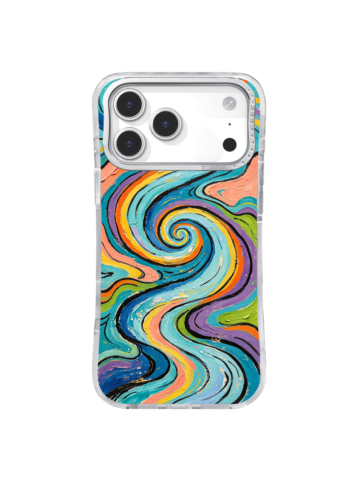 Rainbow River Pathway colorful winding flow art iPhone 17 Pro Max case