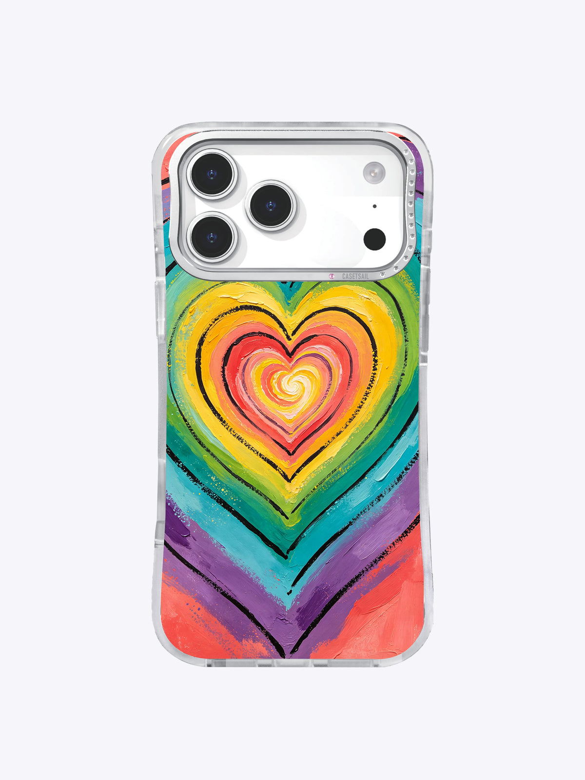 Front product view of Golden Heart Resonance iPhone 17 Pro Max case