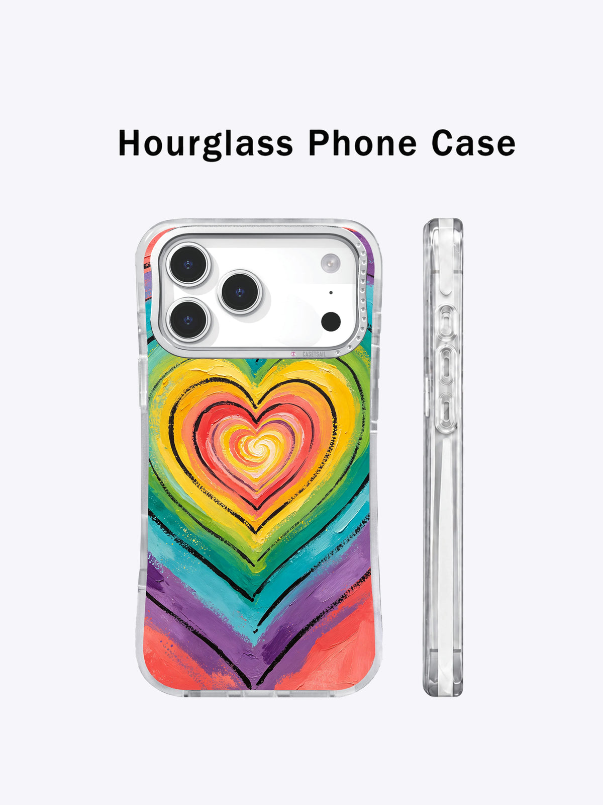 Angled view of Zara Kivell Heart Frequency iPhone 17 Pro Max case