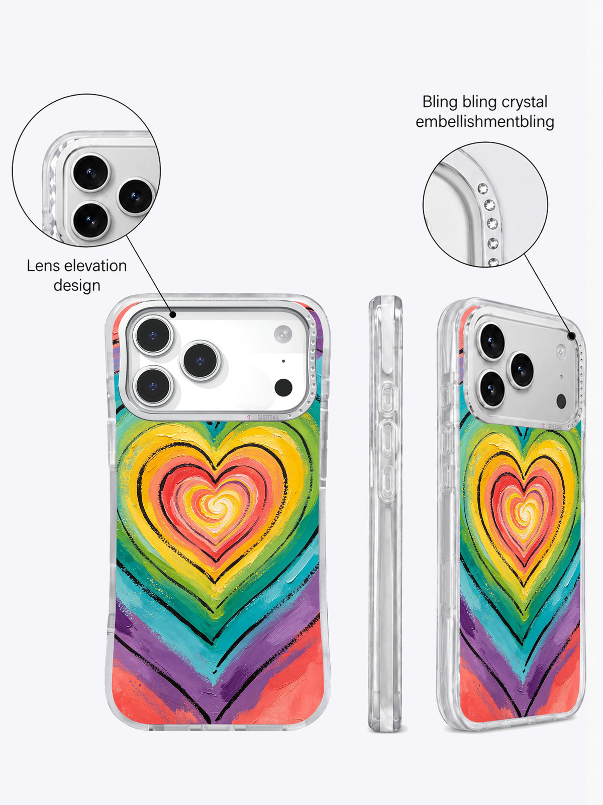 Golden heart pulse art iPhone 17 Pro Max case display image