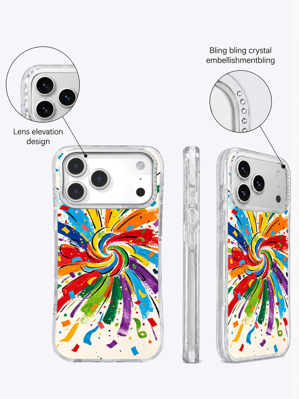 Rainbow Joyburst iPhone 17 Pro Max case display image