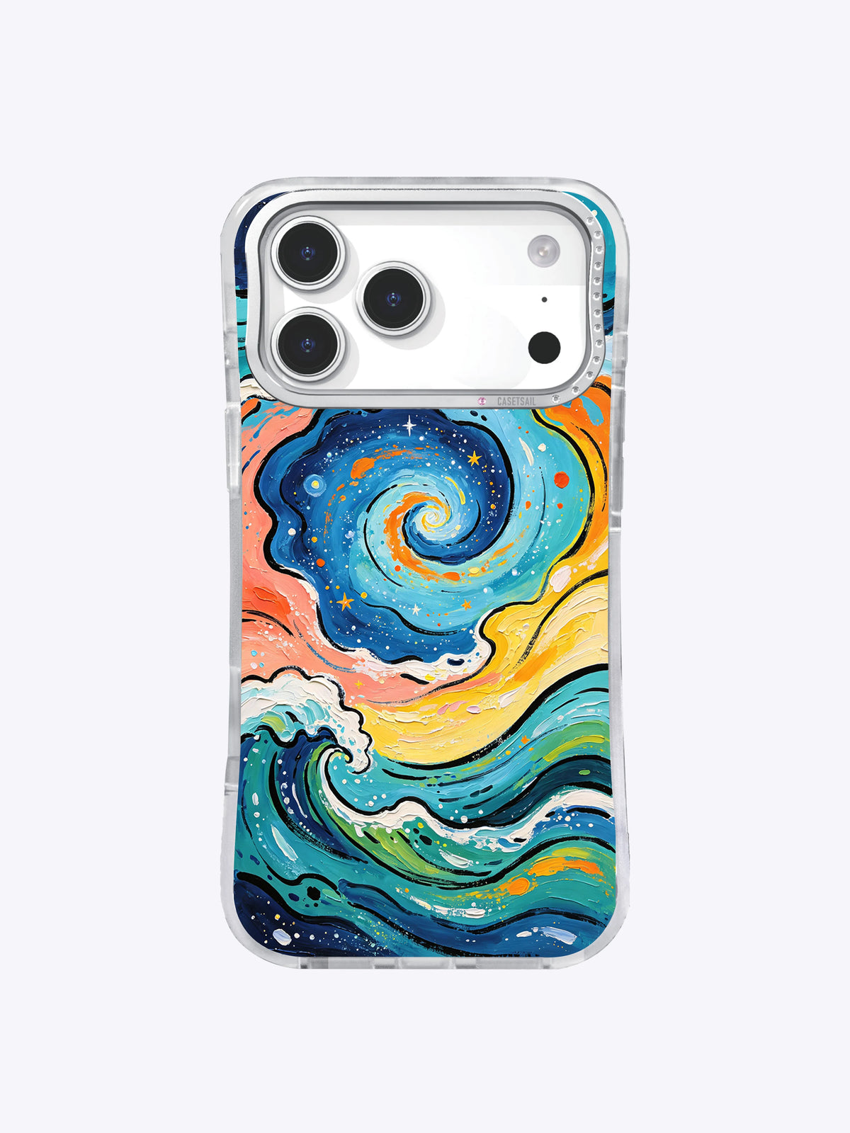 Front product view of Starry Ocean Spiral iPhone 17 Pro Max case