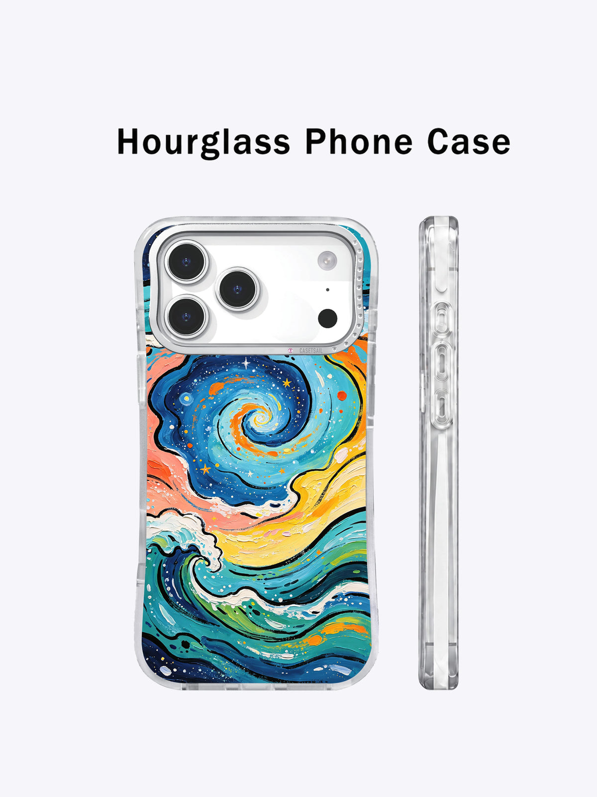 Angled view of Zara Kivell Ocean Galaxy iPhone 17 Pro Max case