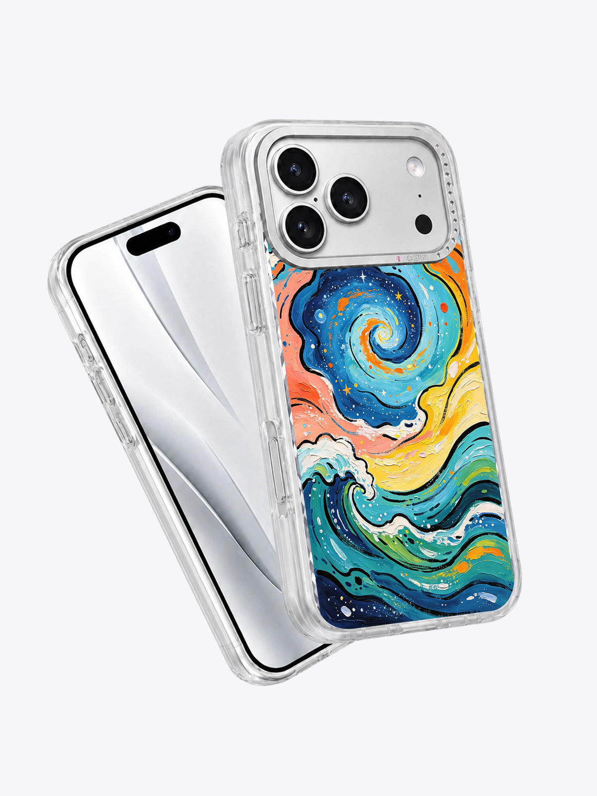 Close product view of celestial ocean wave iPhone 17 Pro Max case