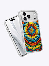 Angled front and rear views of the featured Rainbow Energy Maze case