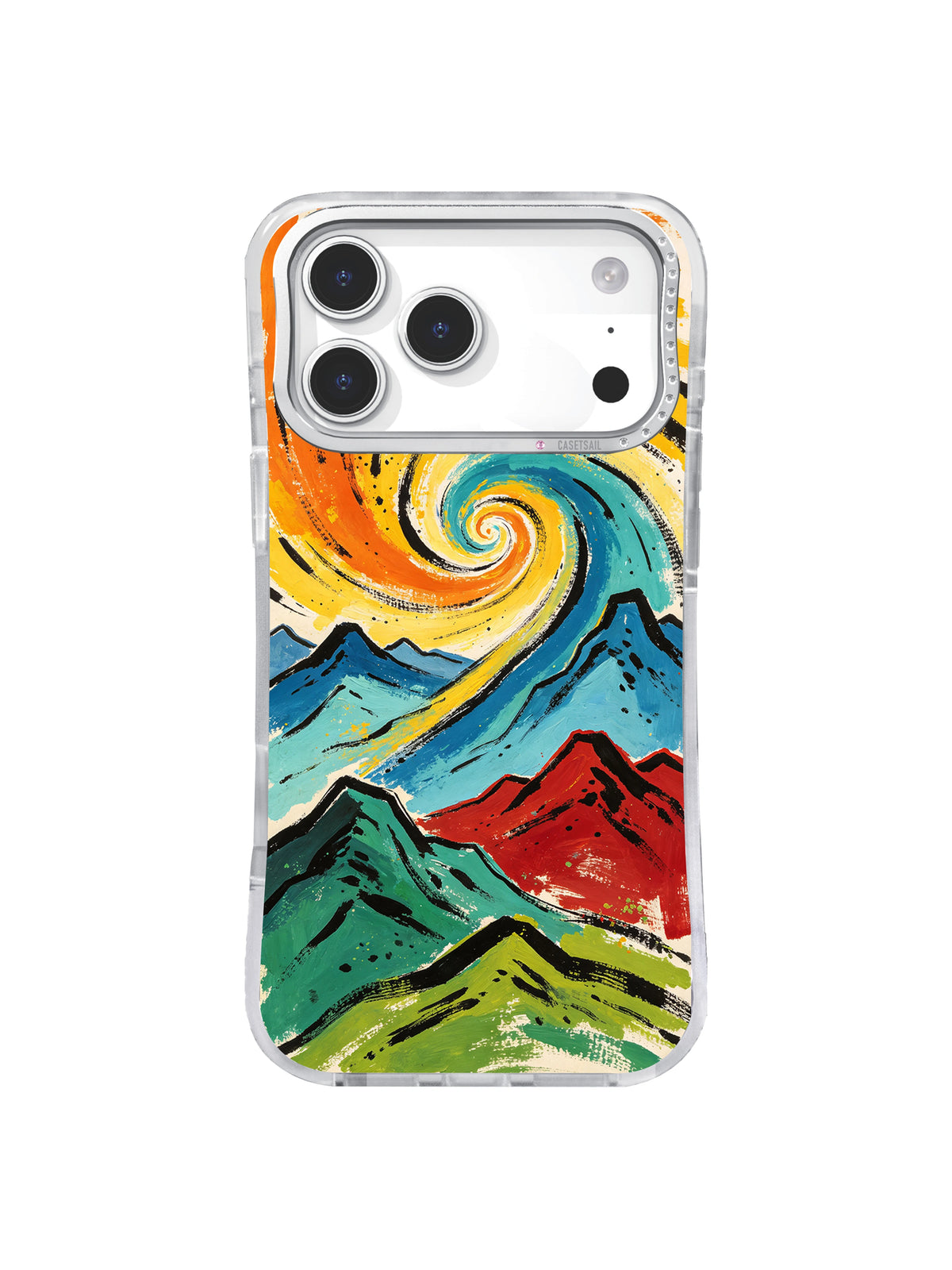 Sunlit Alpine Spiral colorful peak art iPhone 17 Pro Max case