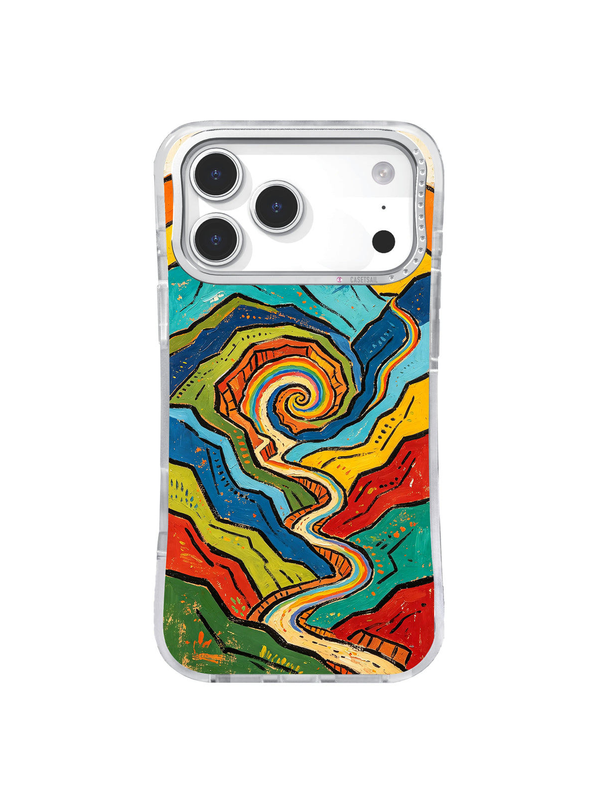 Canyon Journey Vortex winding road art iPhone 17 Pro Max case