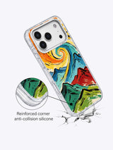 Rainbow mountain abstract landscape iPhone 17 Pro Max case detail image