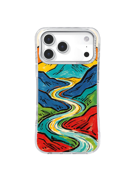 Rainbow Valley Road colorful mountain landscape iPhone 17 Pro Max case by Zara Kivell