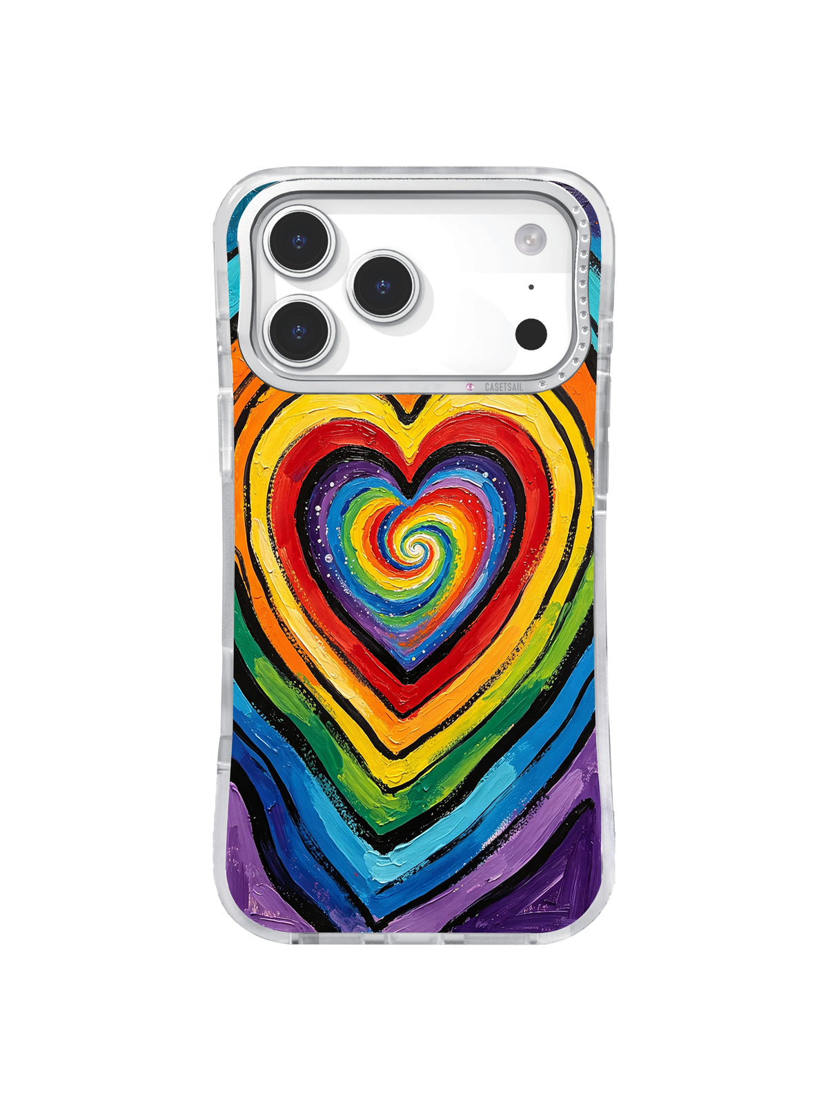 Infinite Rainbow Heart colorful love art iPhone 17 Pro Max case