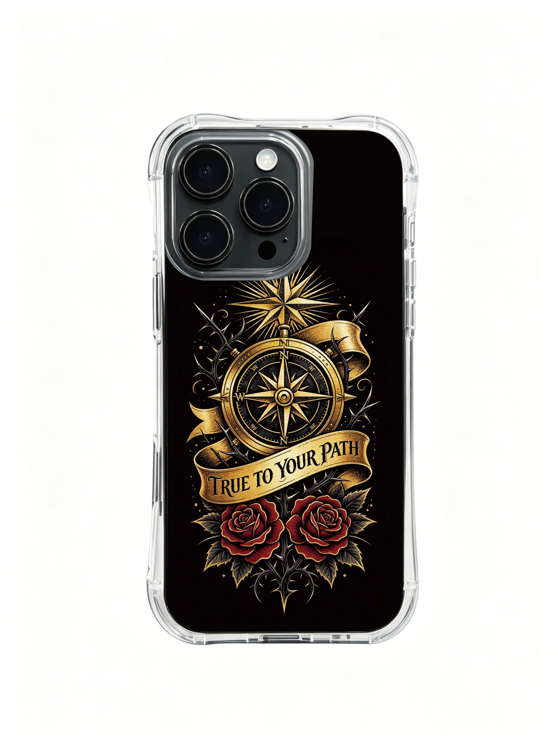 Zara Maya exclusive thorn compass art PhoneCasing, stylish artistic iPhone 14 Plus Case, premium daily fashion casing
