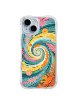 Coral Tide Spiral iPhone 15 case pattern