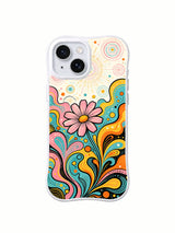 Daisy Signal Garden iPhone 15 case with colorful floral artwork