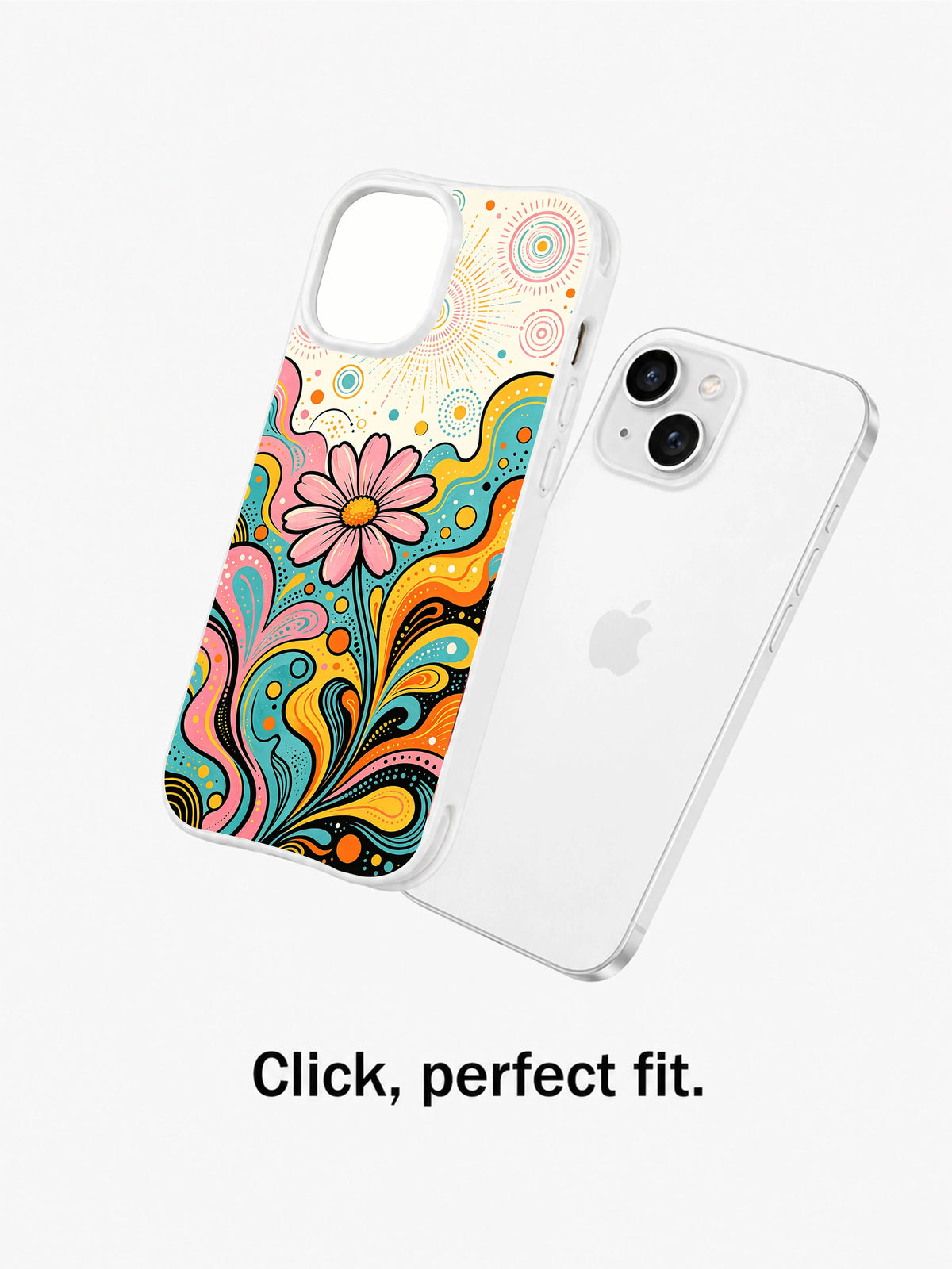 Daisy Signal Garden art phone case side view for iPhone 15
