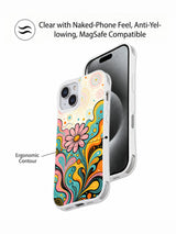 Cute contemporary daisy iPhone 15 case lifestyle detail