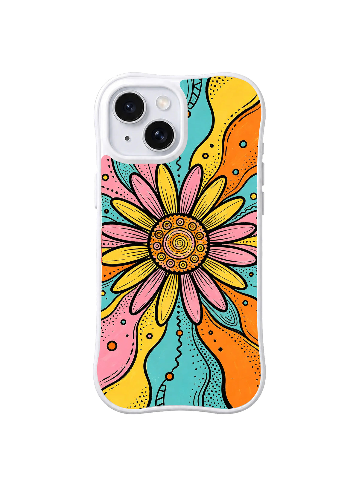 Radiant Daisy Current pattern iPhone 15 case