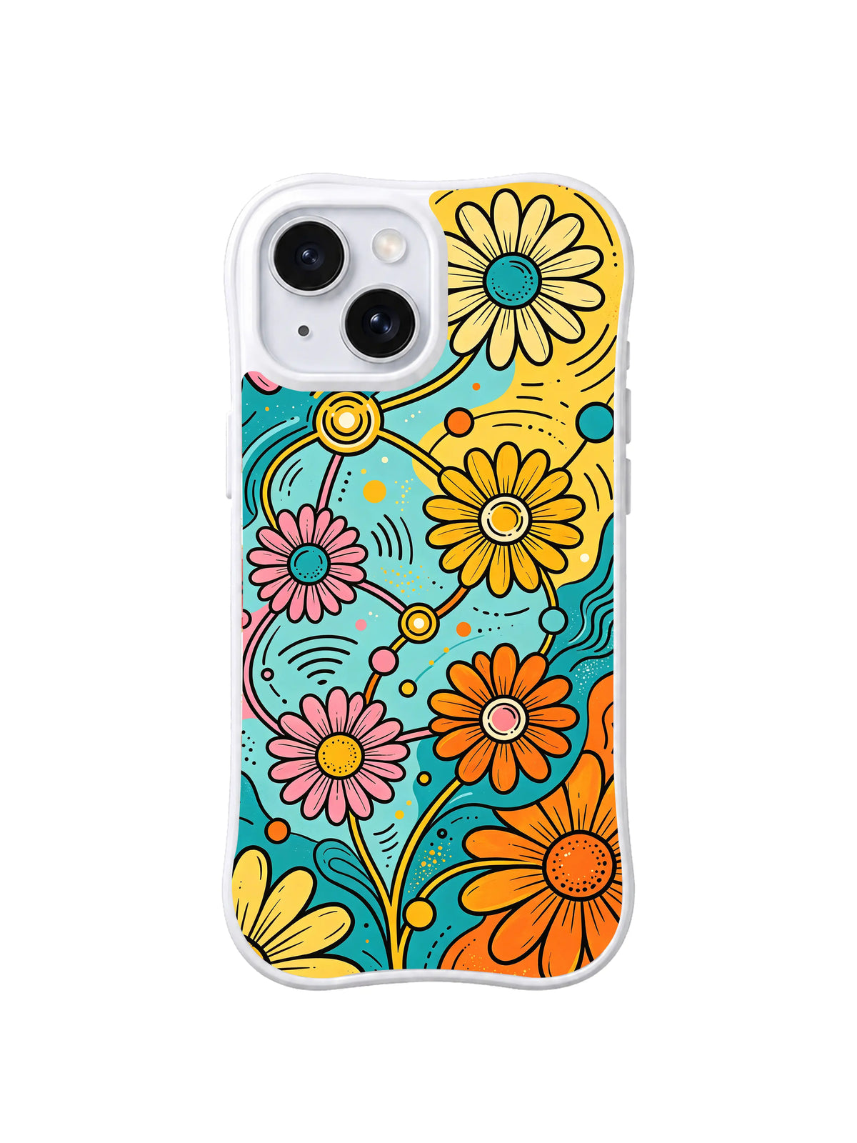 Cosmic Daisy Pulse pattern iPhone 15 case
