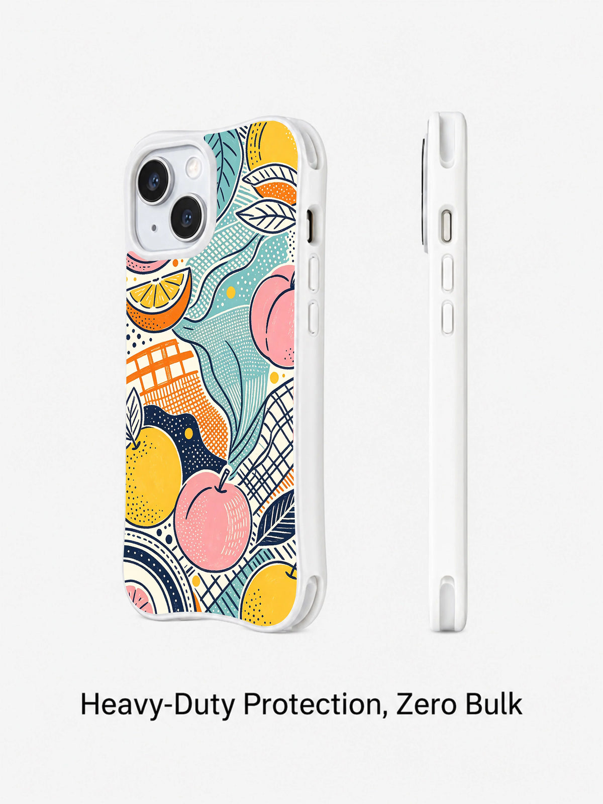 Picnic Orbit iPhone 15 case angled detail
