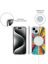 Abstract colorful iPhone 15 case protective design detail