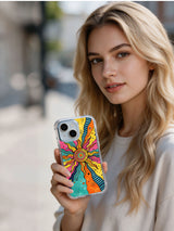 Zella Vey colorful abstract art iPhone 15 case lifestyle image