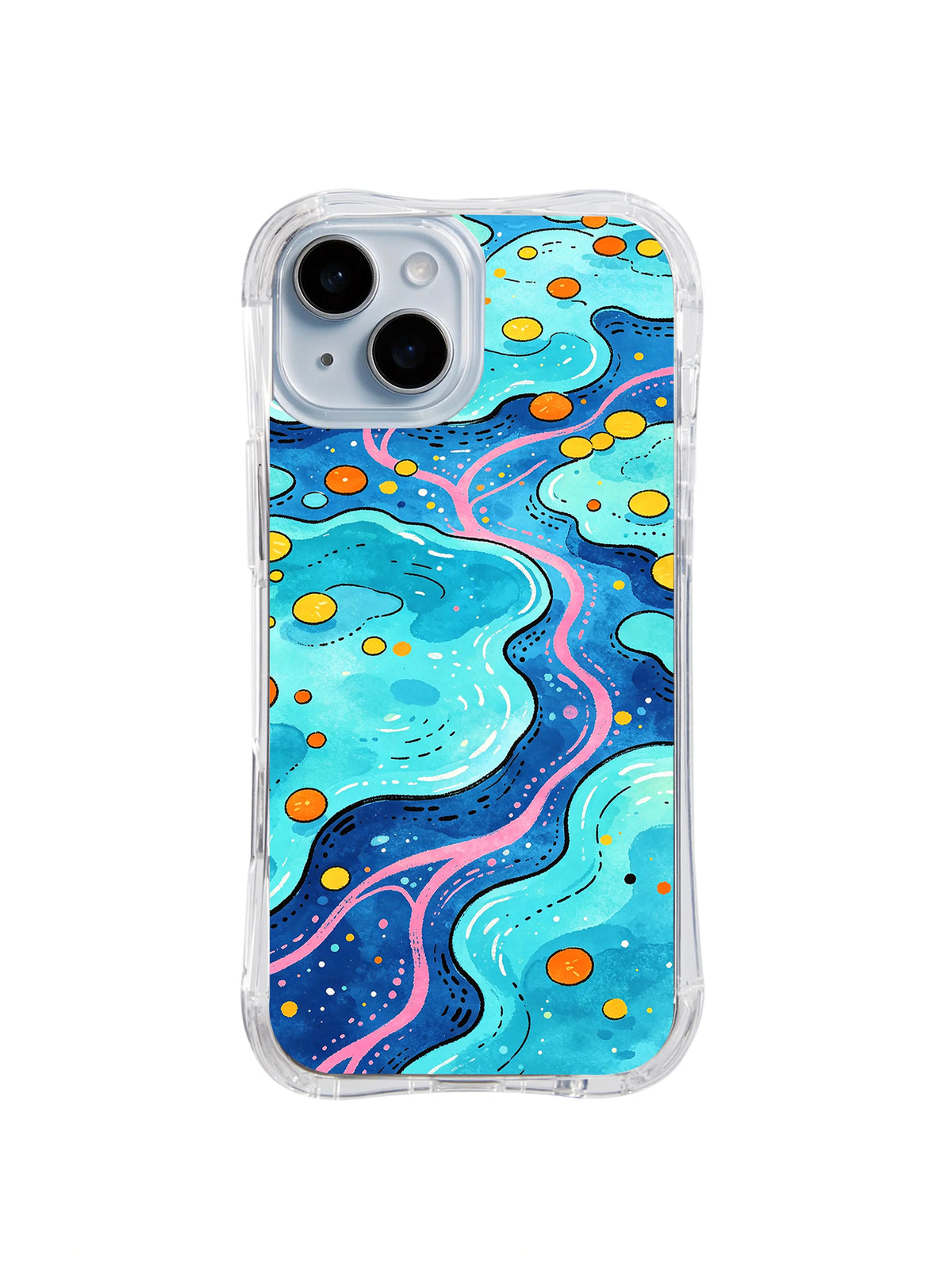Midnight Sky Pond pattern iPhone 15 case