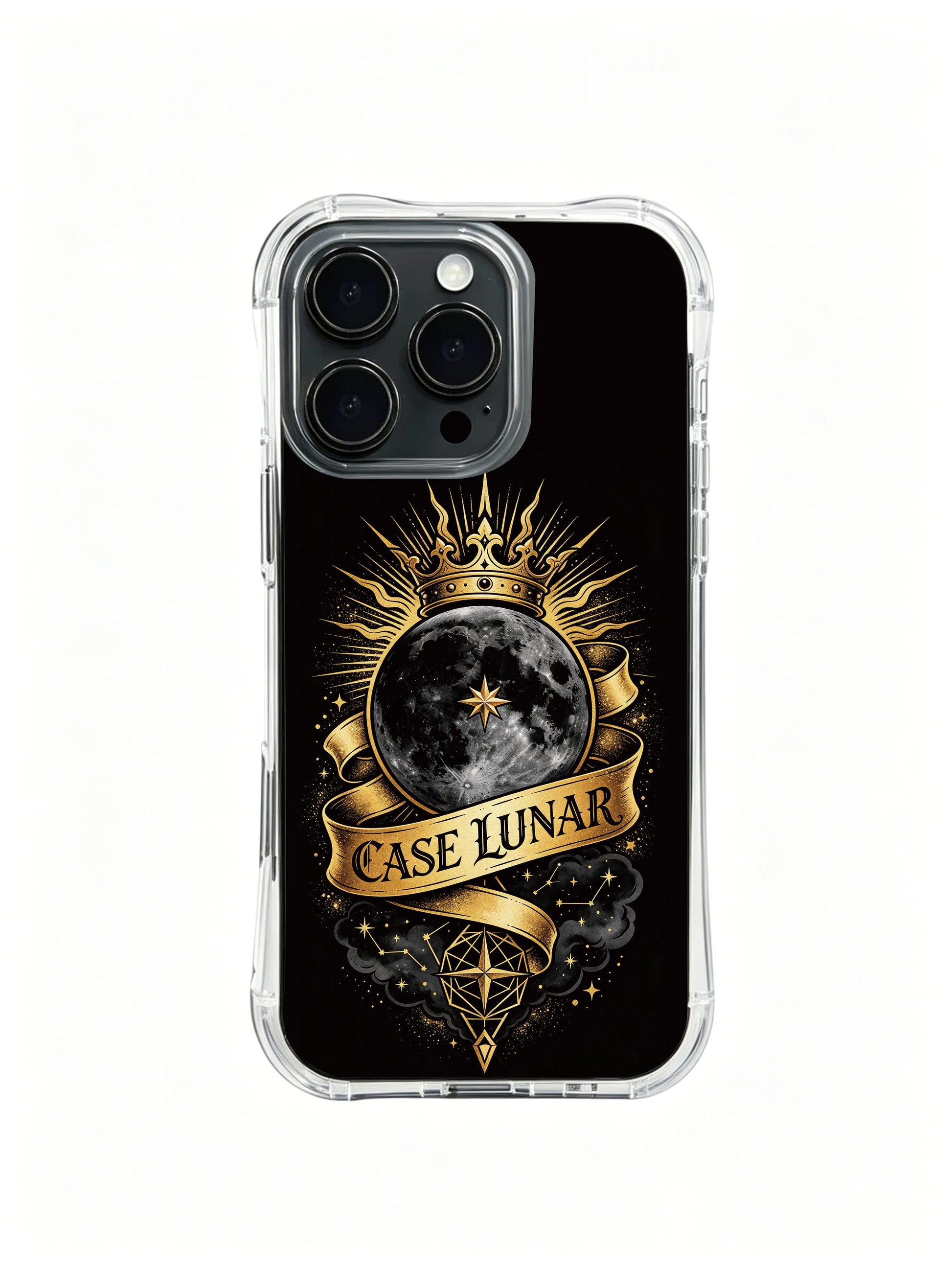 Leadership zenith guiding artwork PhoneCasing, minimalist luxury iPhone 14 Plus Case, precise cutout easy access phone casing.