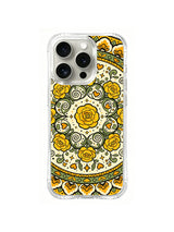 Golden Spiral Blossom pattern iPhone 14 Pro case