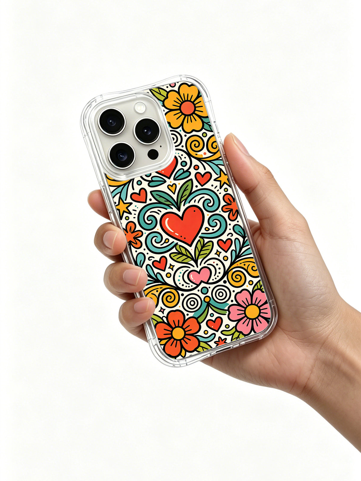 Infinite Joy Totem iPhone 14 Pro case in hand