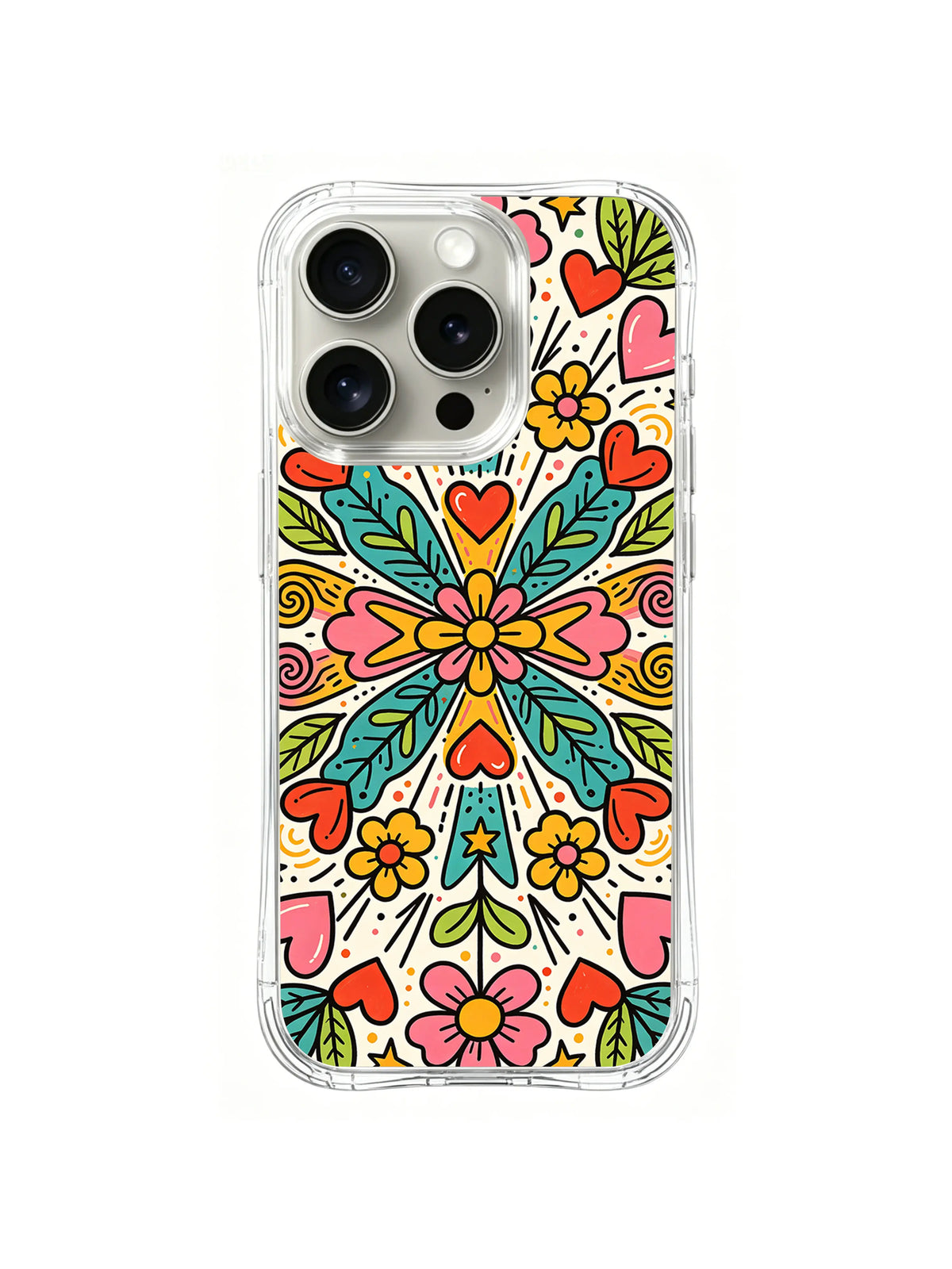 Radiant Heart Bloom pattern iPhone 14 Pro case
